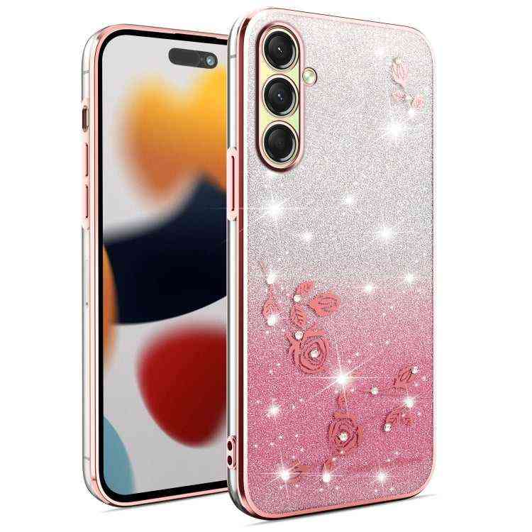 All-Inclusive-Telefonhülle mit Farbverlauf und Glitzerblume, For Samsung Galaxy A36, For Samsung Galaxy S25 5G, For Samsung Galaxy S25+ 5G, For Samsung Galaxy S25 Ultra 5G, For Samsung Galaxy A16 5G, For Samsung Galaxy A06 4G, For Samsung Galaxy S24 FE 5G