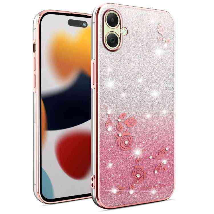 All-Inclusive-Telefonhülle mit Farbverlauf und Glitzerblume, For Samsung Galaxy A36, For Samsung Galaxy S25 5G, For Samsung Galaxy S25+ 5G, For Samsung Galaxy S25 Ultra 5G, For Samsung Galaxy A16 5G, For Samsung Galaxy A06 4G, For Samsung Galaxy S24 FE 5G