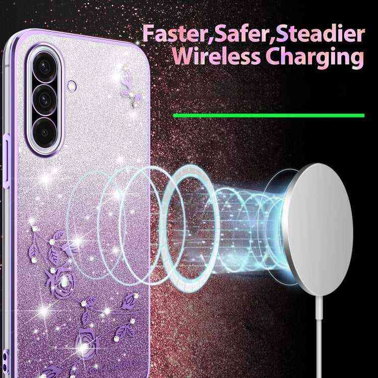 All-Inclusive-Telefonhülle mit Farbverlauf und Glitzerblume, For Samsung Galaxy A36, For Samsung Galaxy S25 5G, For Samsung Galaxy S25+ 5G, For Samsung Galaxy S25 Ultra 5G, For Samsung Galaxy A16 5G, For Samsung Galaxy A06 4G, For Samsung Galaxy S24 FE 5G