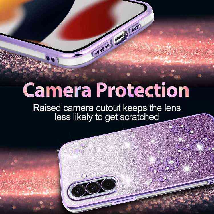 All-Inclusive-Telefonhülle mit Farbverlauf und Glitzerblume, For Samsung Galaxy A36, For Samsung Galaxy S25 5G, For Samsung Galaxy S25+ 5G, For Samsung Galaxy S25 Ultra 5G, For Samsung Galaxy A16 5G, For Samsung Galaxy A06 4G, For Samsung Galaxy S24 FE 5G