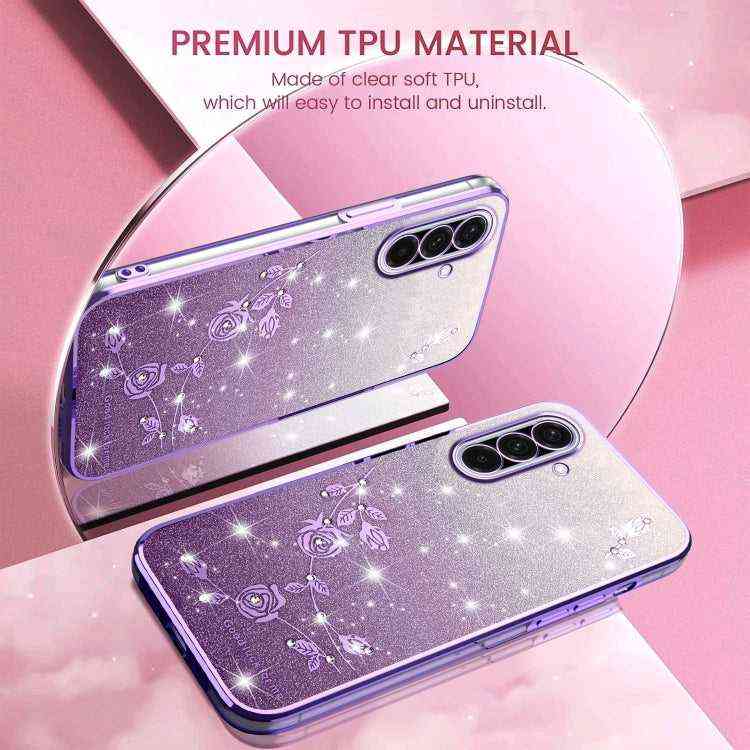 All-Inclusive-Telefonhülle mit Farbverlauf und Glitzerblume, For Samsung Galaxy A36, For Samsung Galaxy S25 5G, For Samsung Galaxy S25+ 5G, For Samsung Galaxy S25 Ultra 5G, For Samsung Galaxy A16 5G, For Samsung Galaxy A06 4G, For Samsung Galaxy S24 FE 5G