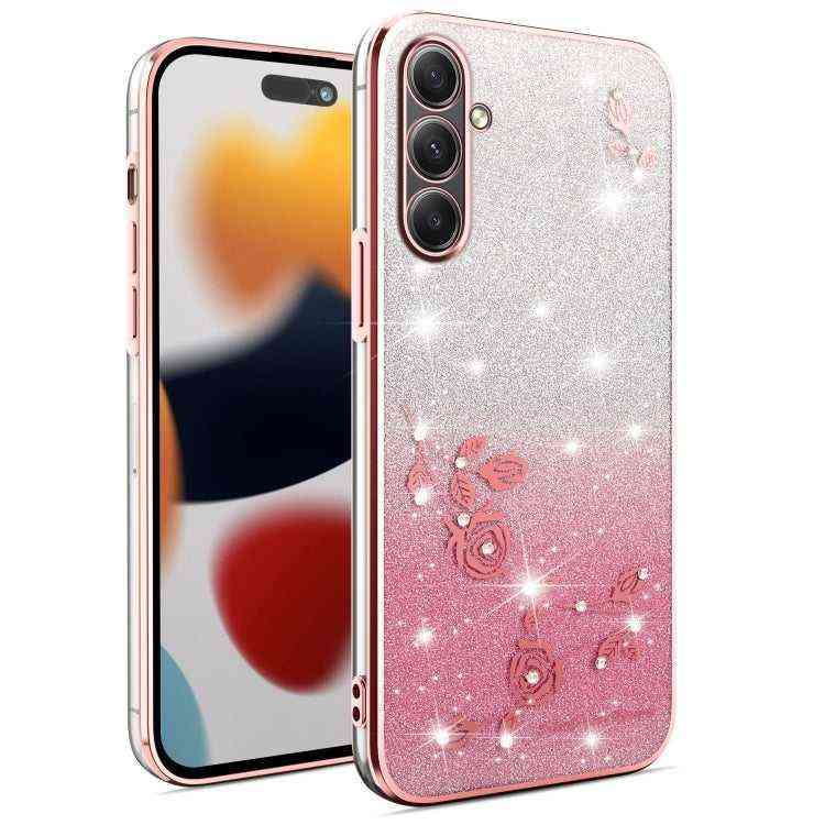All-Inclusive-Telefonhülle mit Farbverlauf und Glitzerblume, For Samsung Galaxy A36, For Samsung Galaxy S25 5G, For Samsung Galaxy S25+ 5G, For Samsung Galaxy S25 Ultra 5G, For Samsung Galaxy A16 5G, For Samsung Galaxy A06 4G, For Samsung Galaxy S24 FE 5G